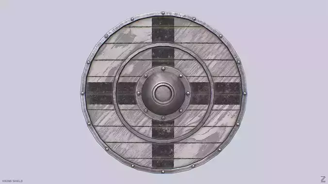 Viking shield Low-poly 3D model