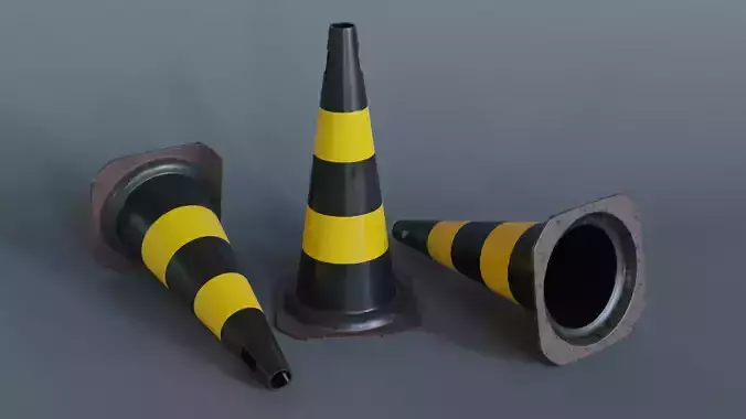 Traffic cone Low-poly 3D model
