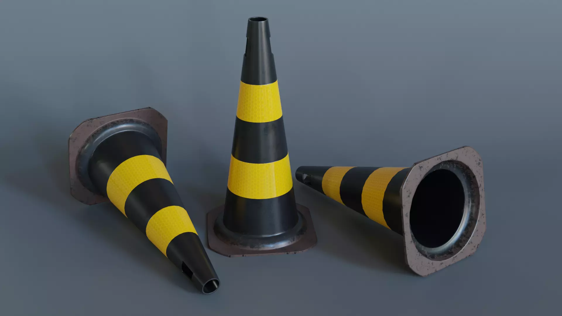 Traffic cone Low-poly 3D model_0