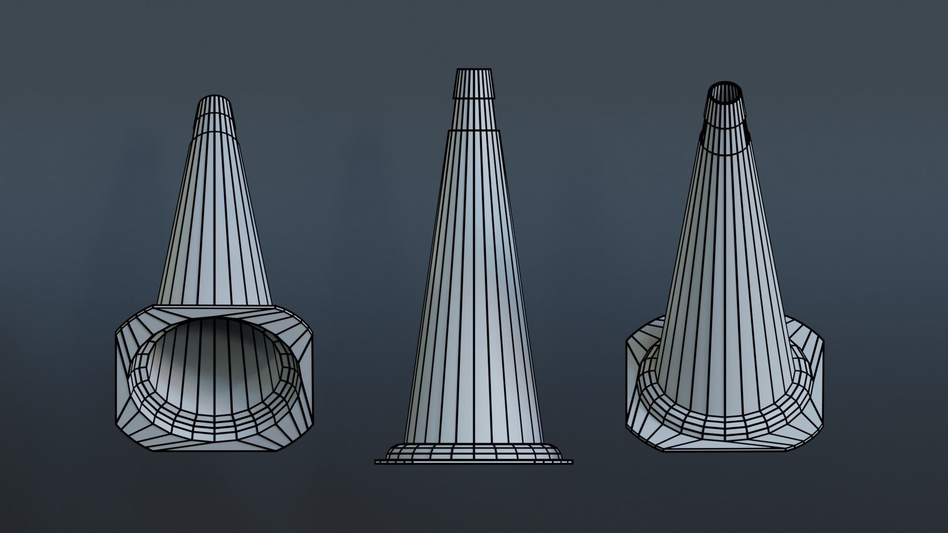 Traffic cone Low-poly 3D model_4