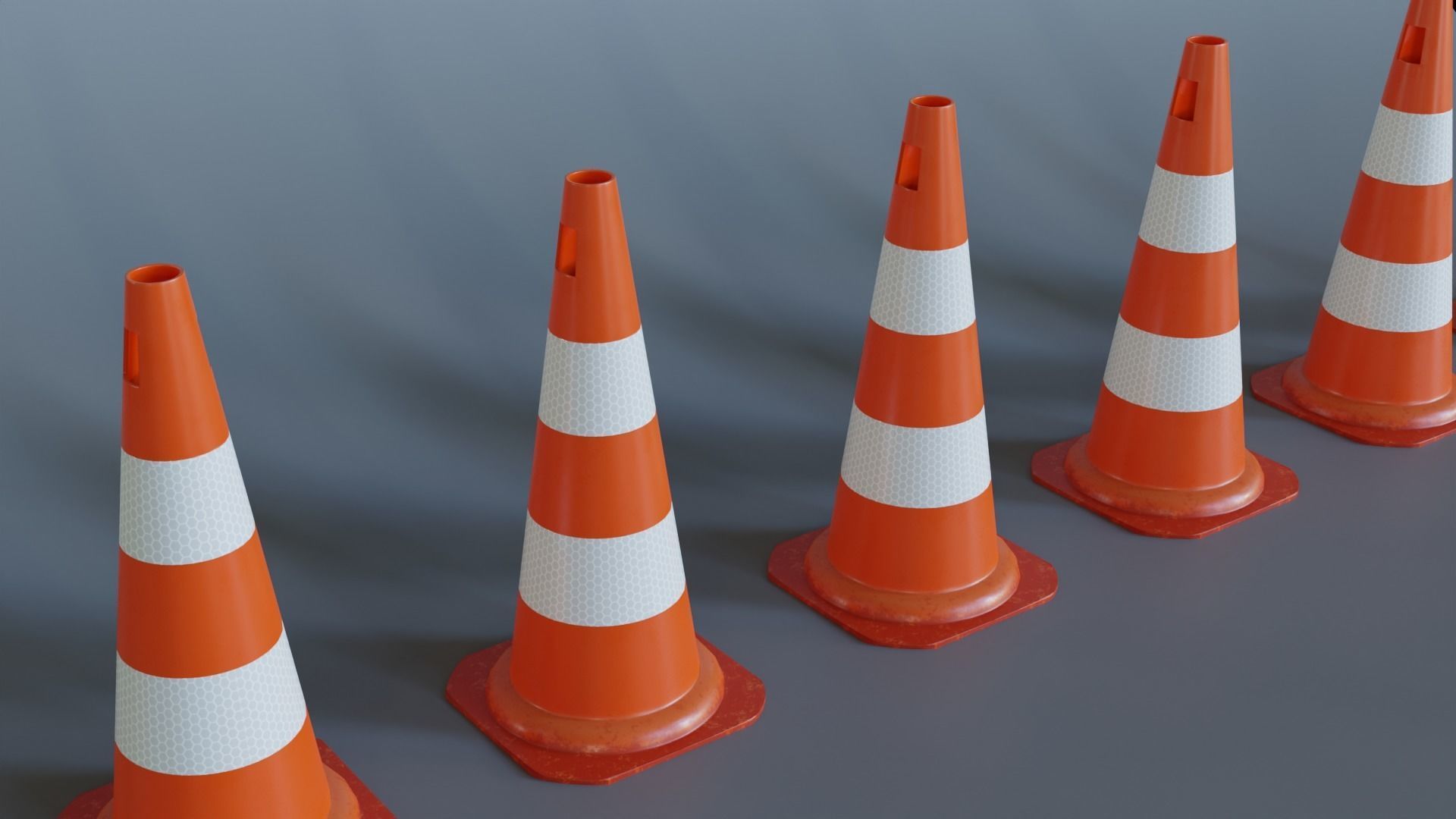 Traffic cone Low-poly 3D model_3