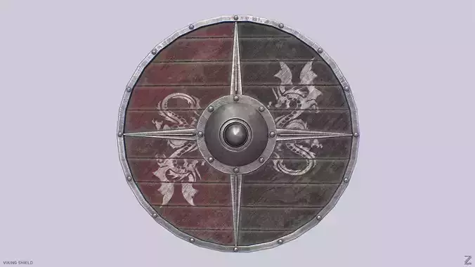 Viking shield Low-poly 3D model