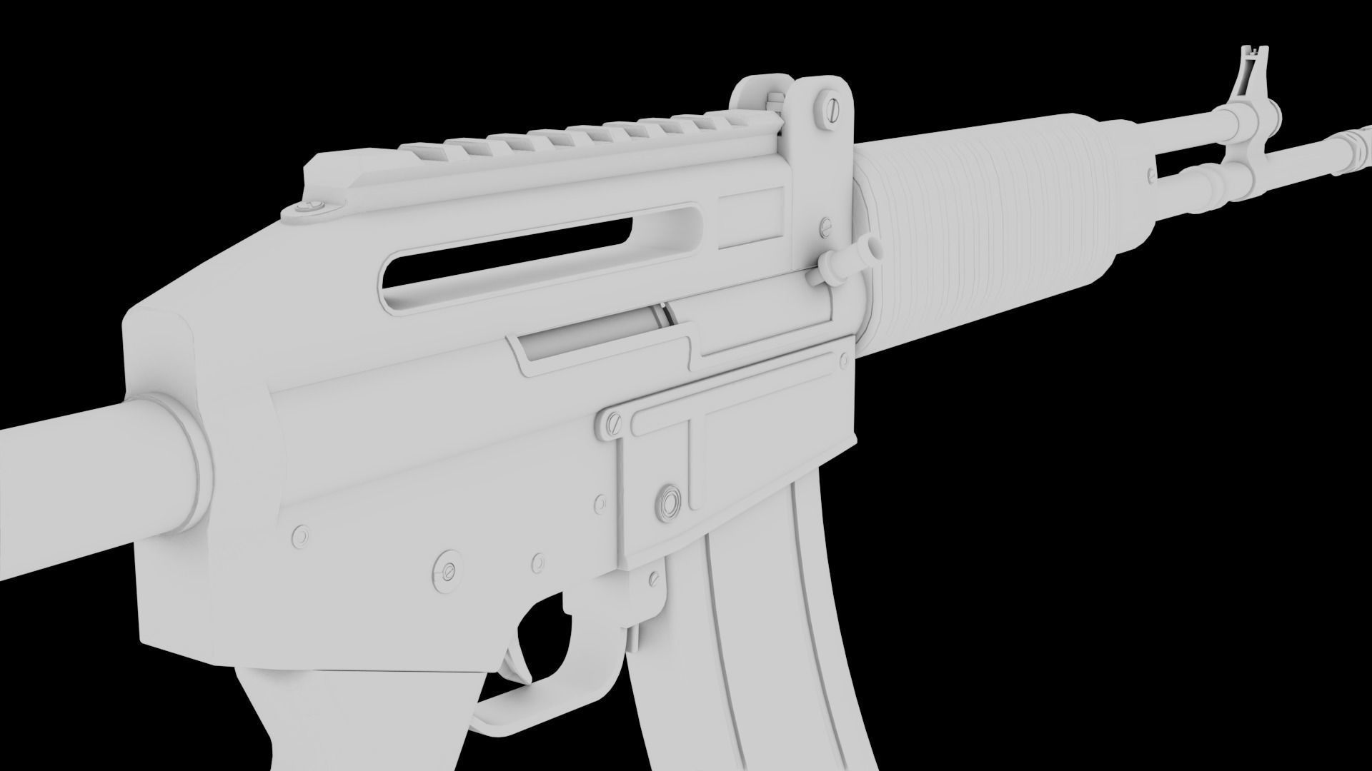 CAR-762 Custom Assault Rifle Low-poly 3D model_16