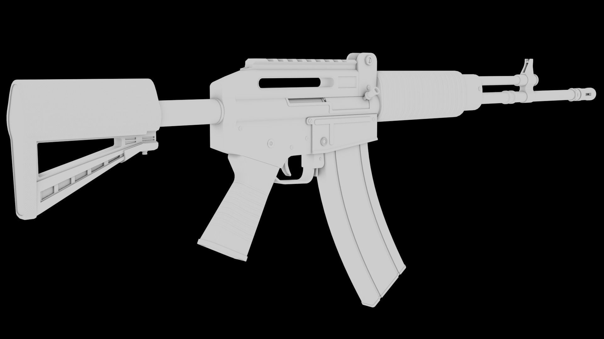 CAR-762 Custom Assault Rifle Low-poly 3D model_13