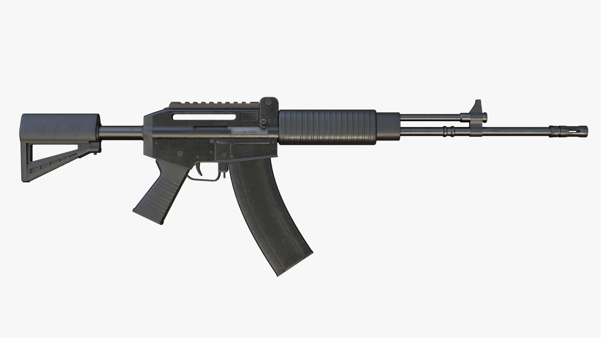CAR-762 Custom Assault Rifle Low-poly 3D model_5