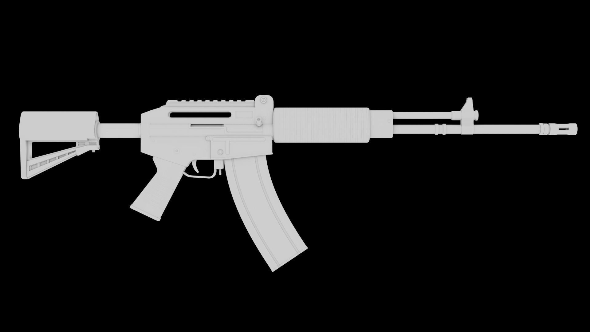 CAR-762 Custom Assault Rifle Low-poly 3D model_15