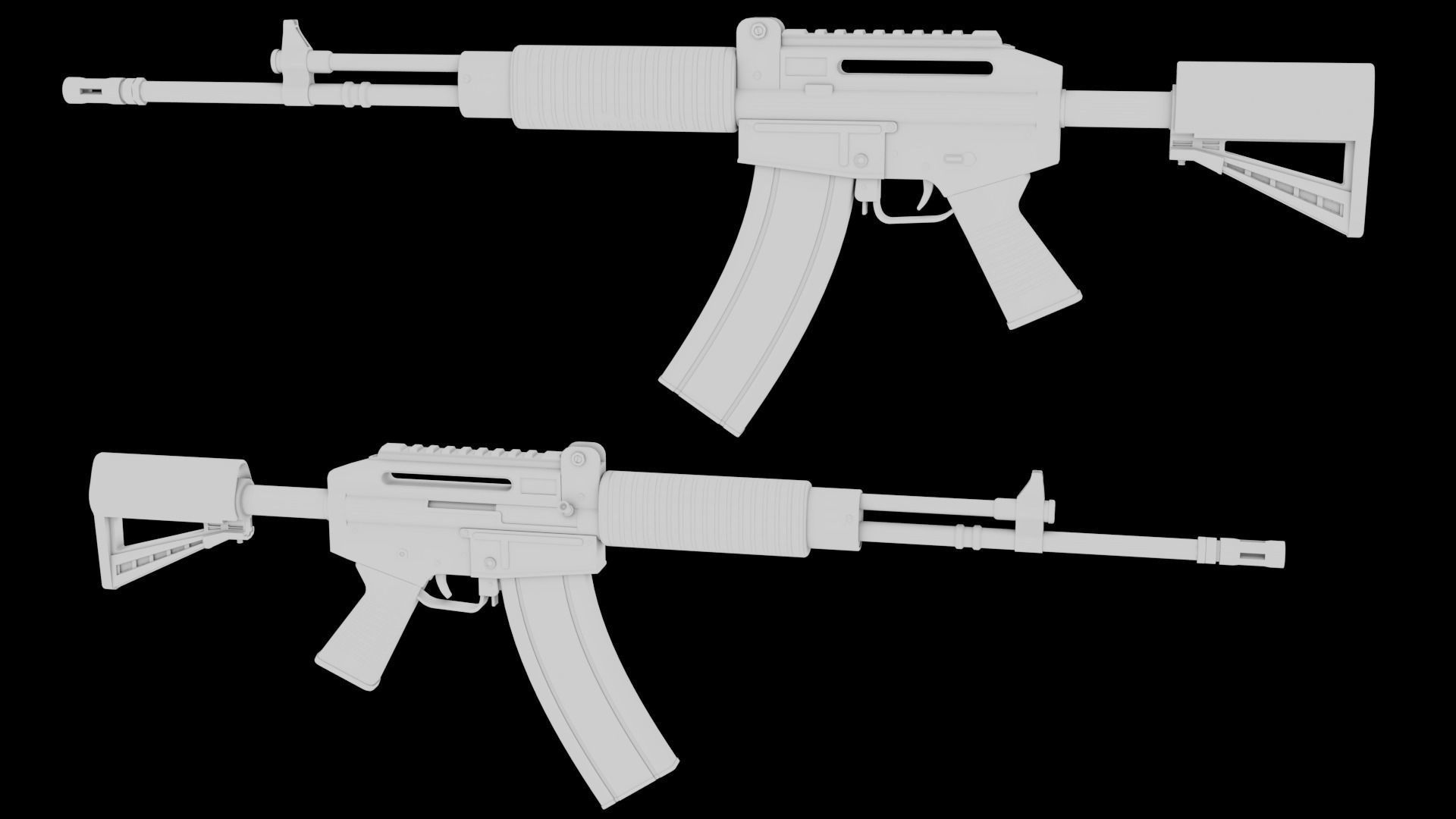 CAR-762 Custom Assault Rifle Low-poly 3D model_11