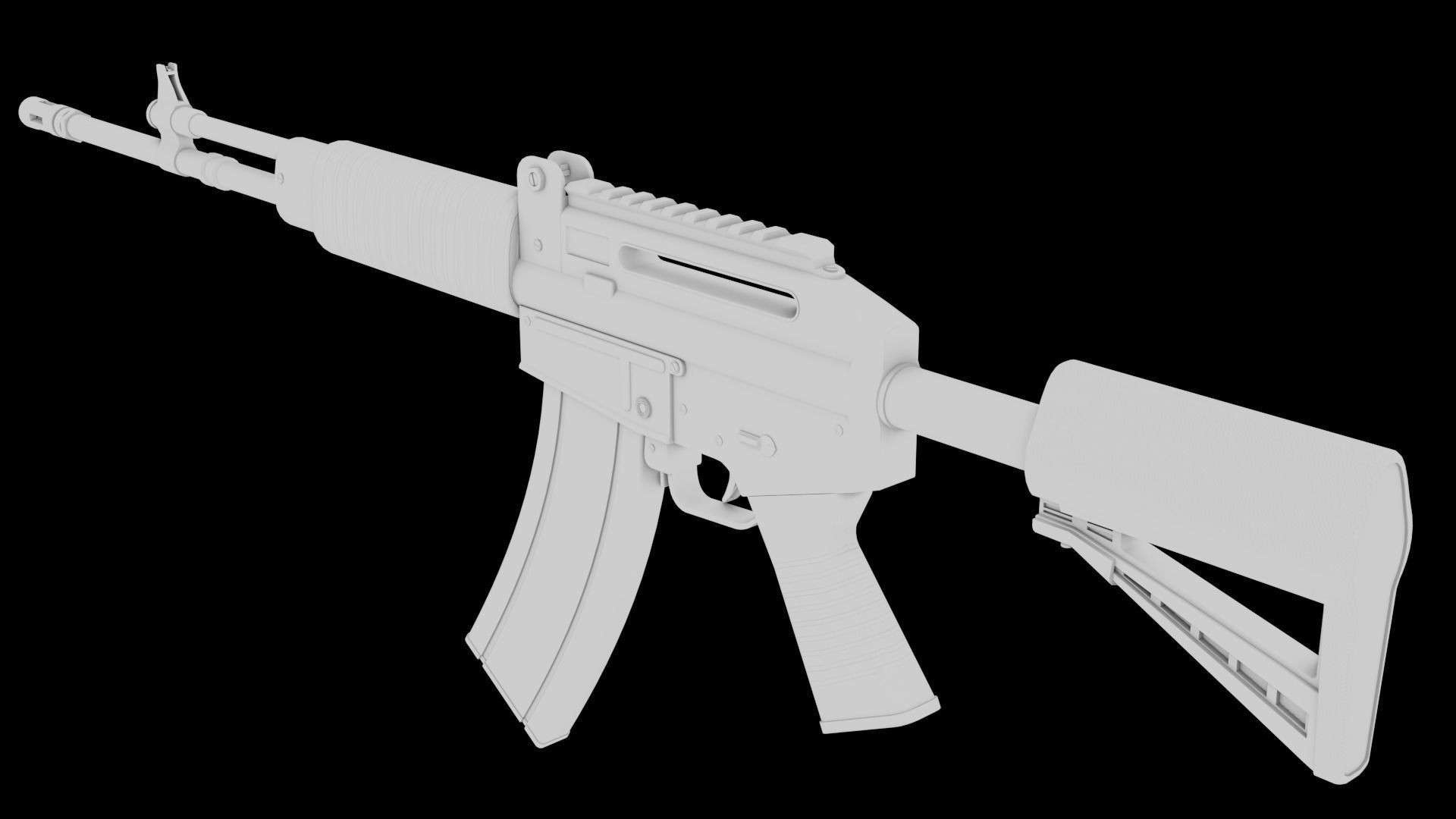 CAR-762 Custom Assault Rifle Low-poly 3D model_14