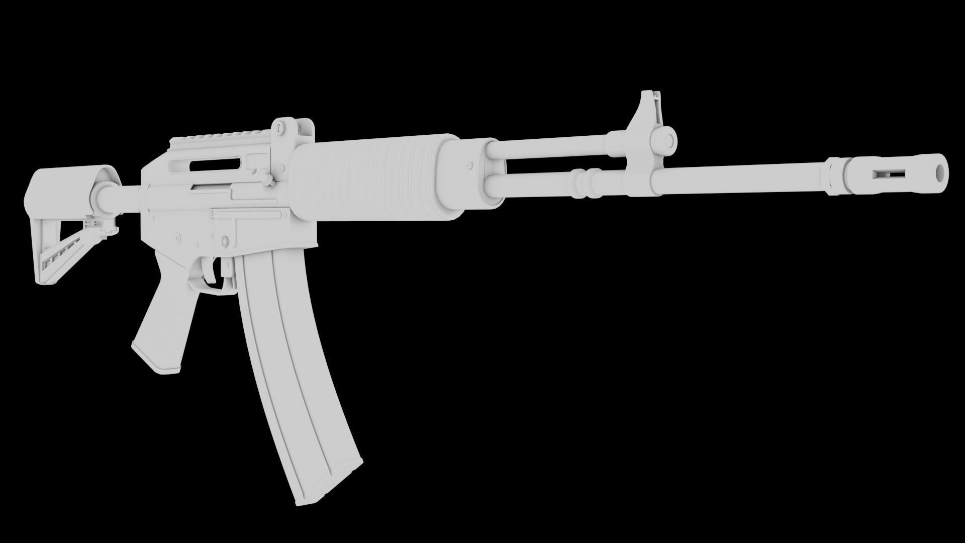 CAR-762 Custom Assault Rifle Low-poly 3D model_12