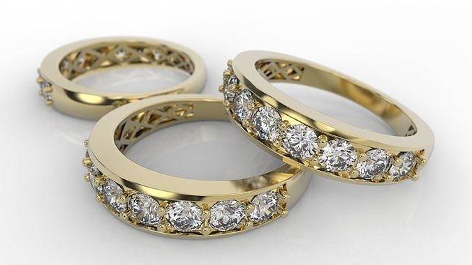 ring 9x3mm gems 3D print model