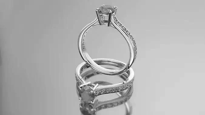 Cathedral Solitaire Ring Round Stone