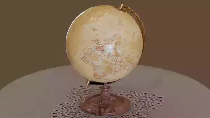 High poly globe model sphere lamp