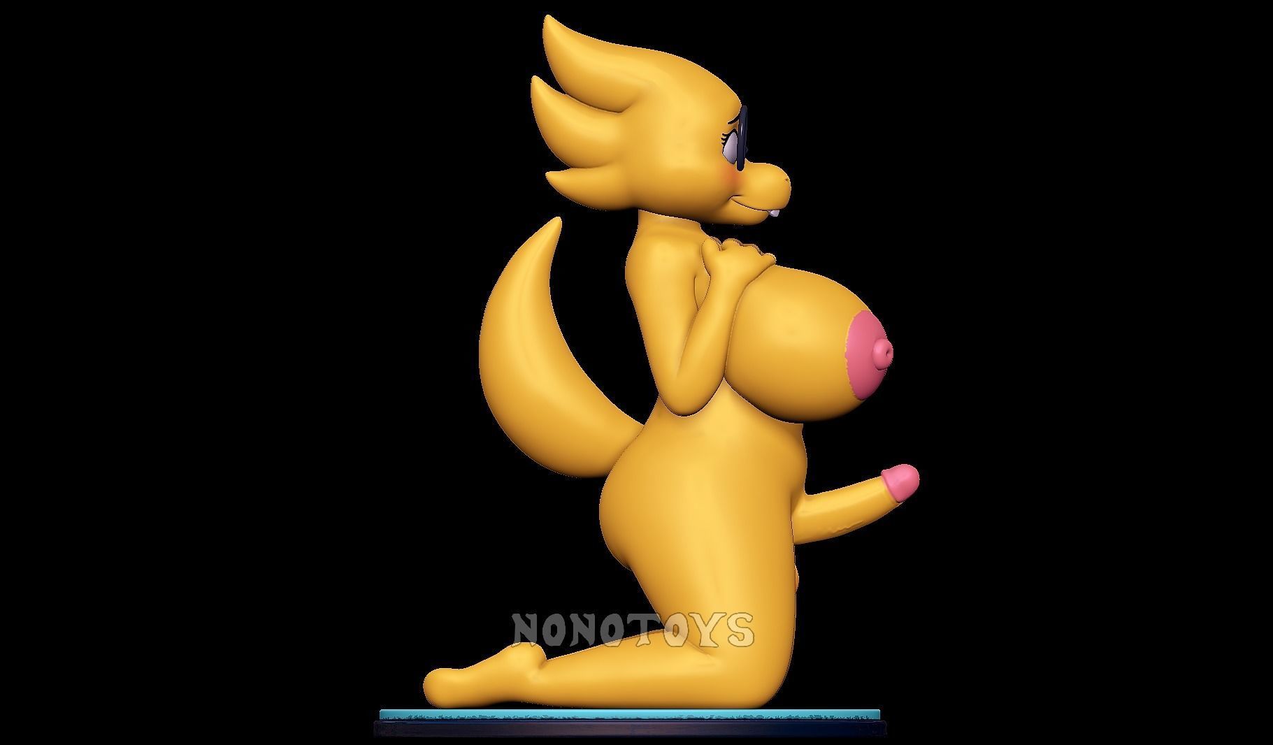 Futa Alphys - NSFW 3D print model_3