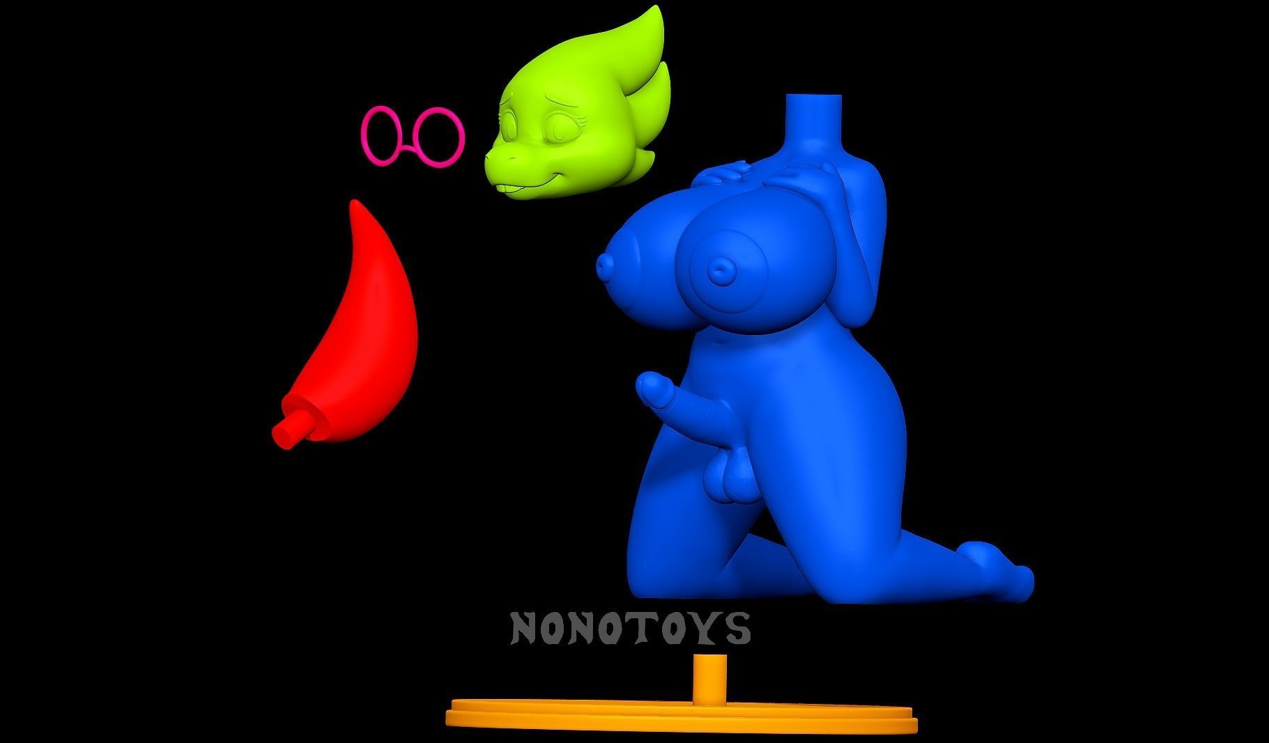 Futa Alphys - NSFW 3D print model_7