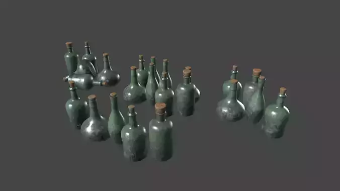 Old glass bottles