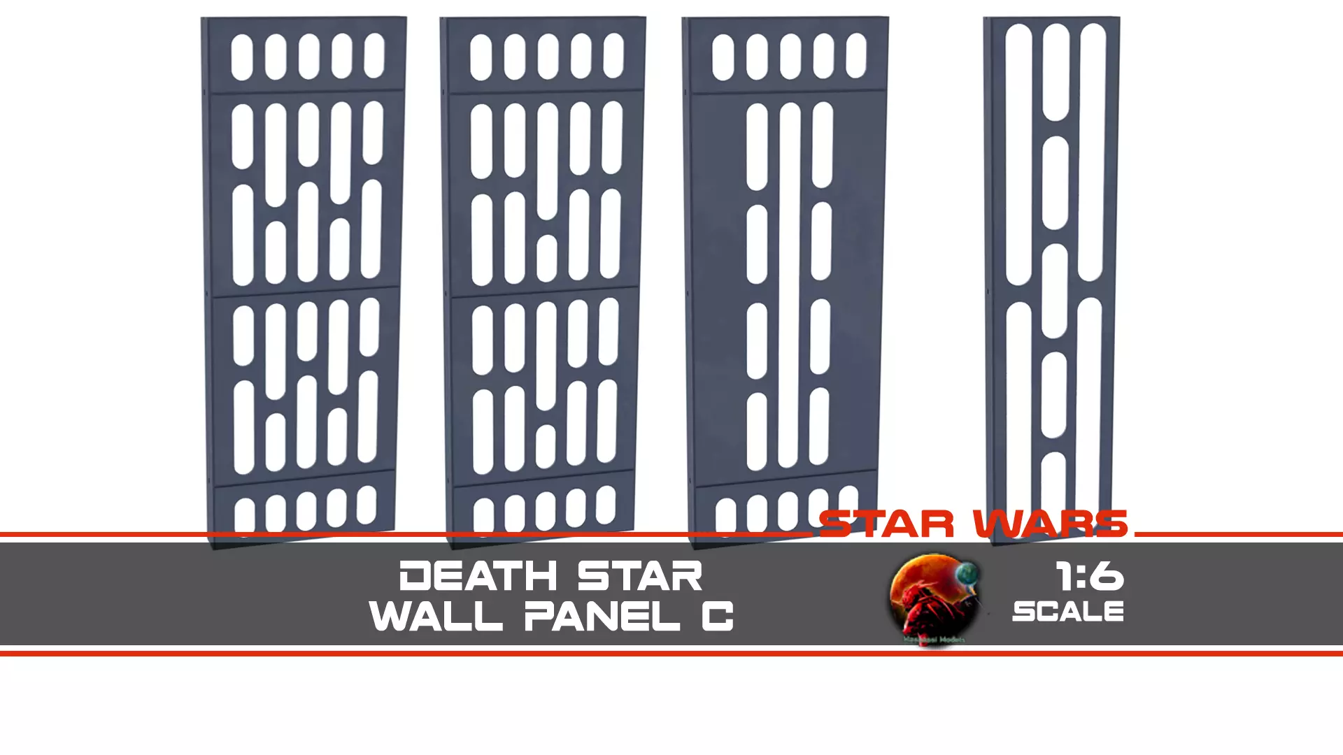 Death Star Wall Panel - C - 1-6 scale Hottoys Free 3D print model_0