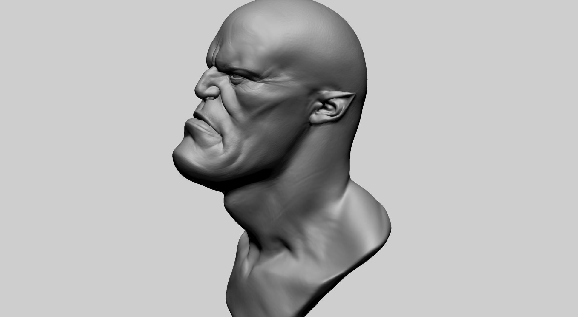 Stylized Creature Head B 3D model_5