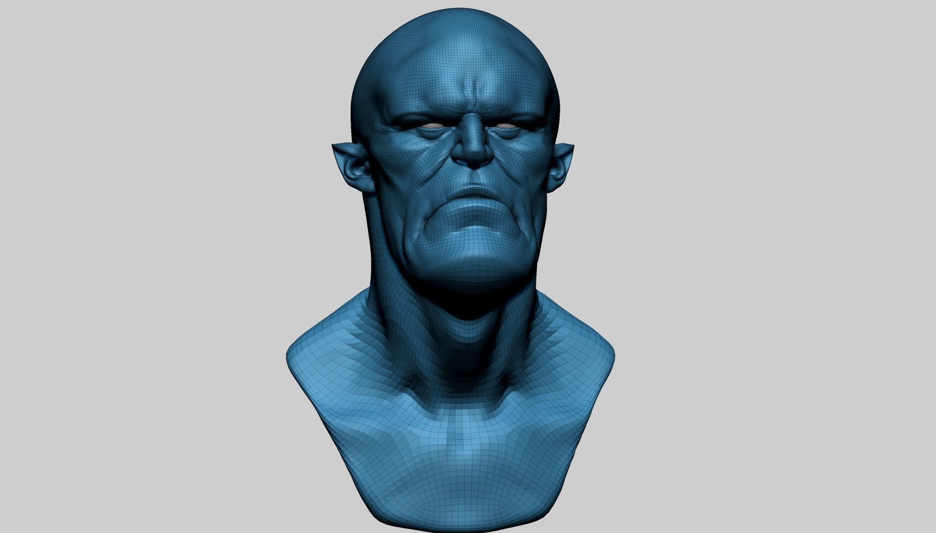 Stylized Creature Head B 3D model_10