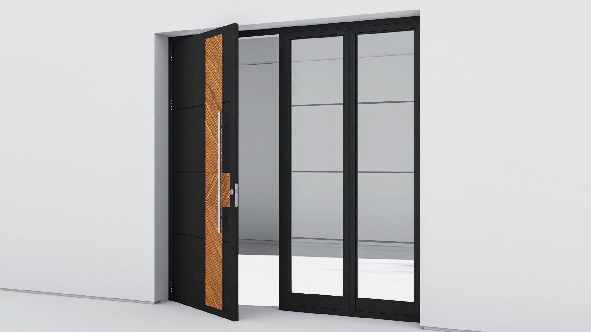Aluminium door 194 3D model_3