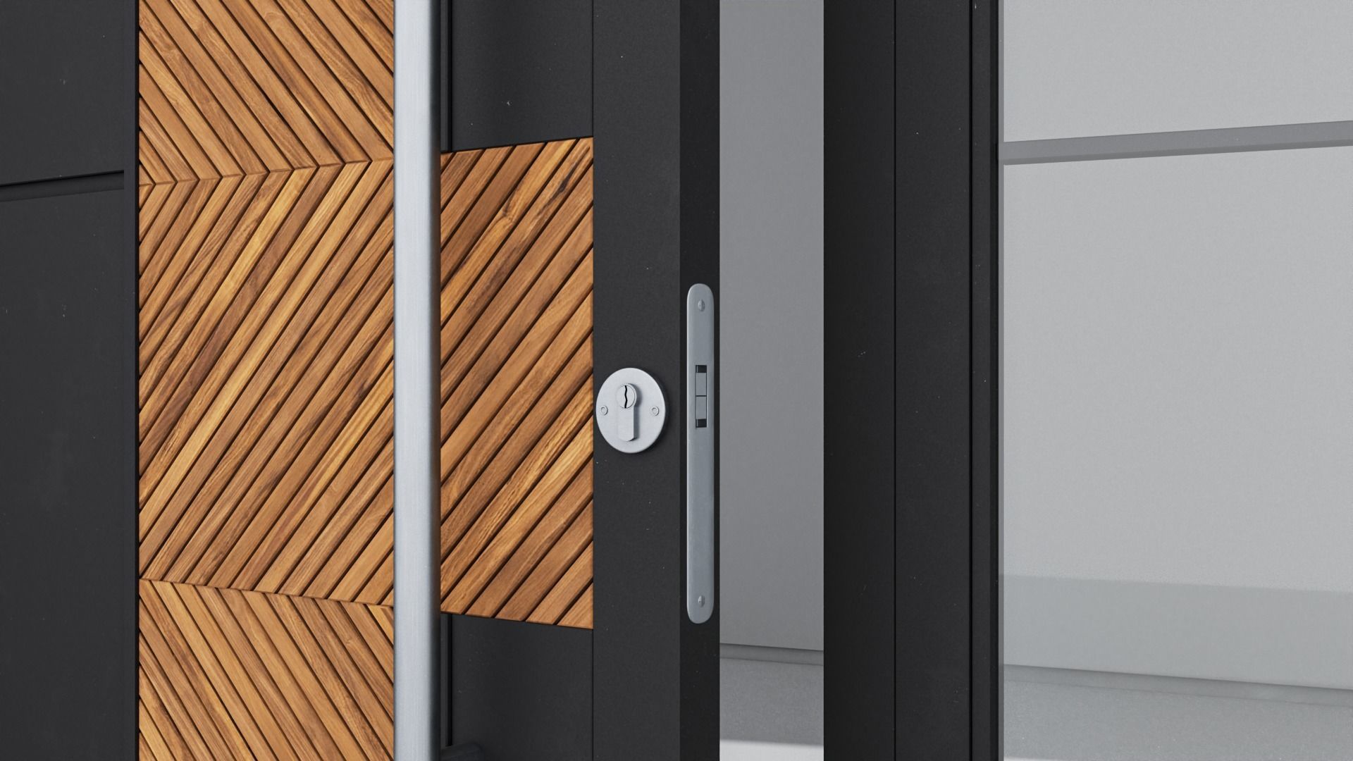 Aluminium door 194 3D model_4