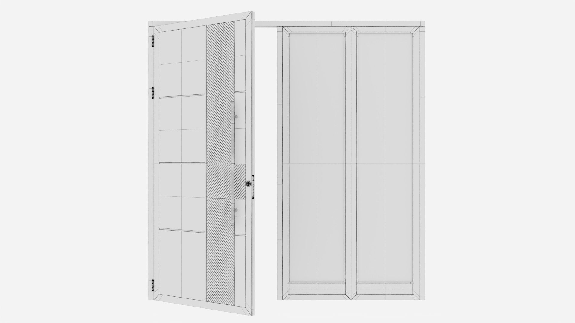 Aluminium door 194 3D model_6