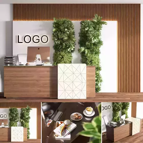Reception desk 02 3D model