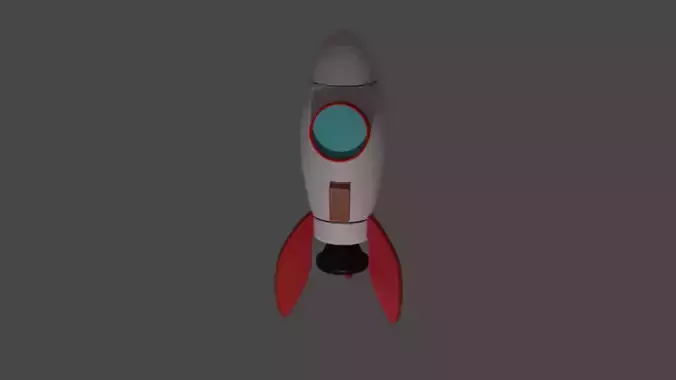 Cartoon Type Rocket Low-poly 3D model