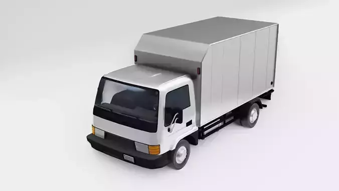 Low poly box truck model