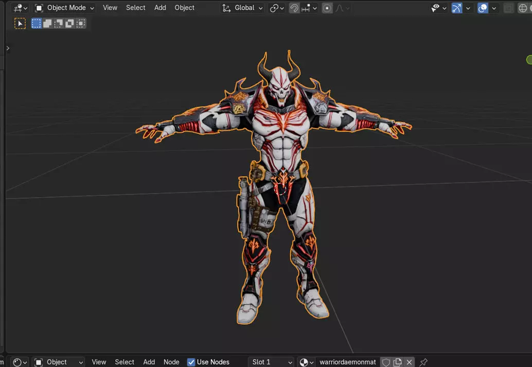 Warrior Daemon 3d model Low-poly 3D model_0