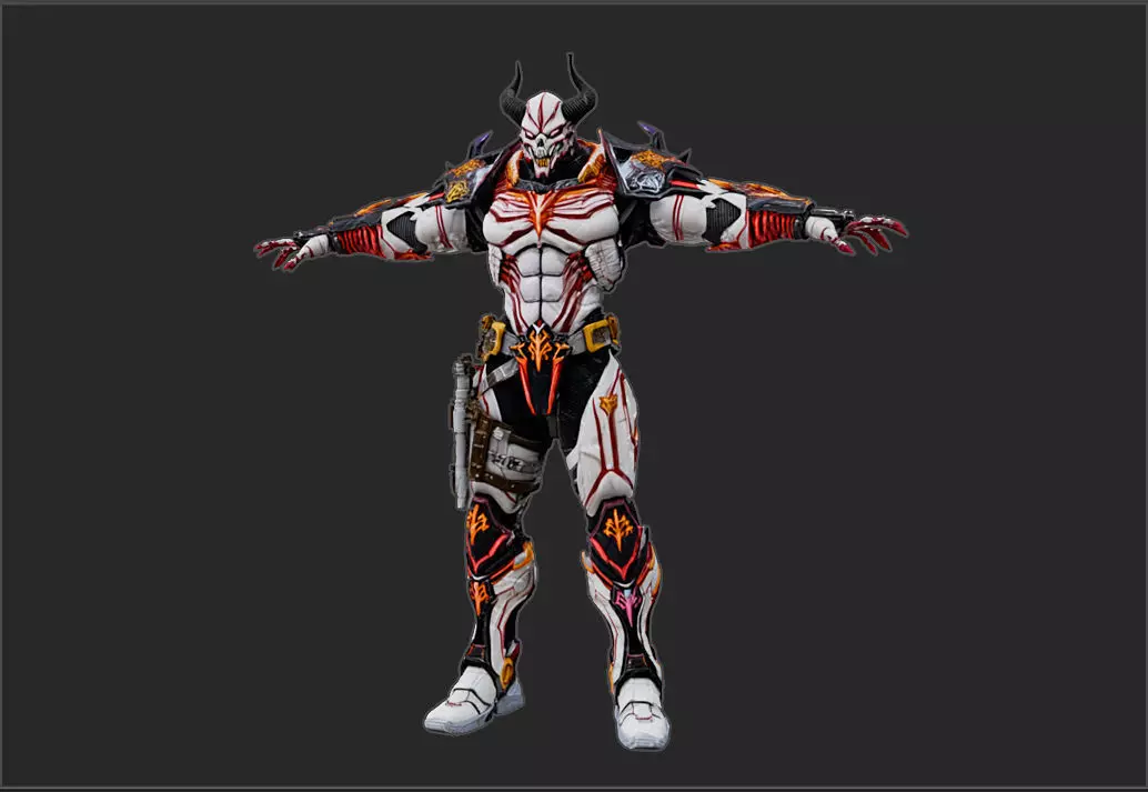 Warrior Daemon 3d model Low-poly 3D model_2