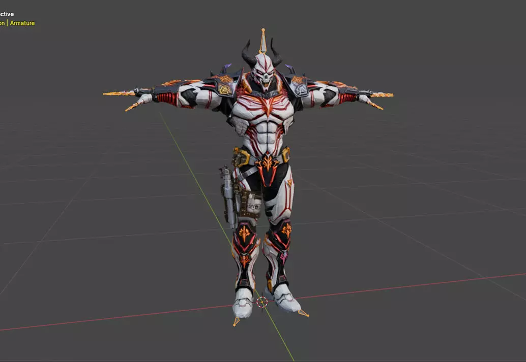 Warrior Daemon 3d model Low-poly 3D model_3