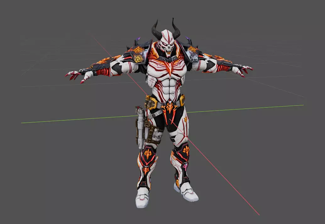 Warrior Daemon 3d model Low-poly 3D model_5