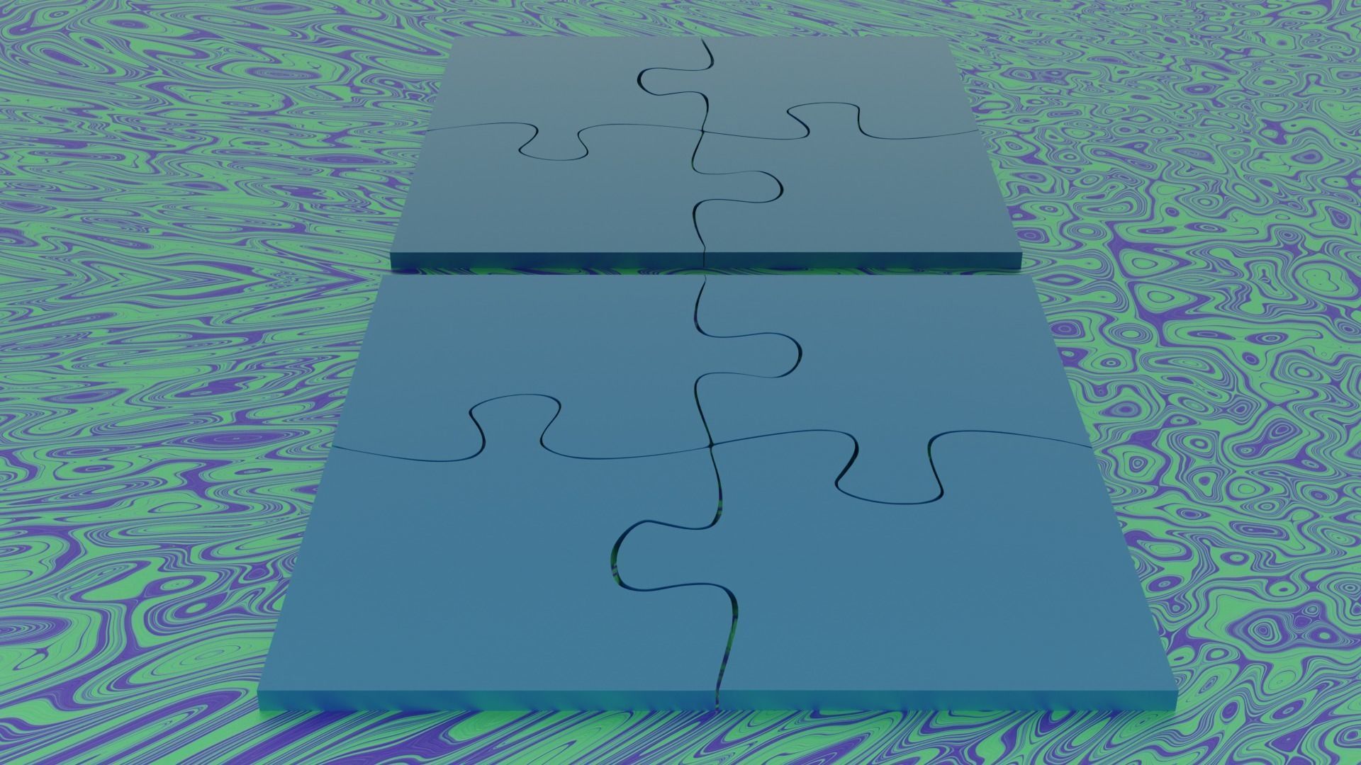 Puzzle Coaster Set 4 Pieces 3D print model_7