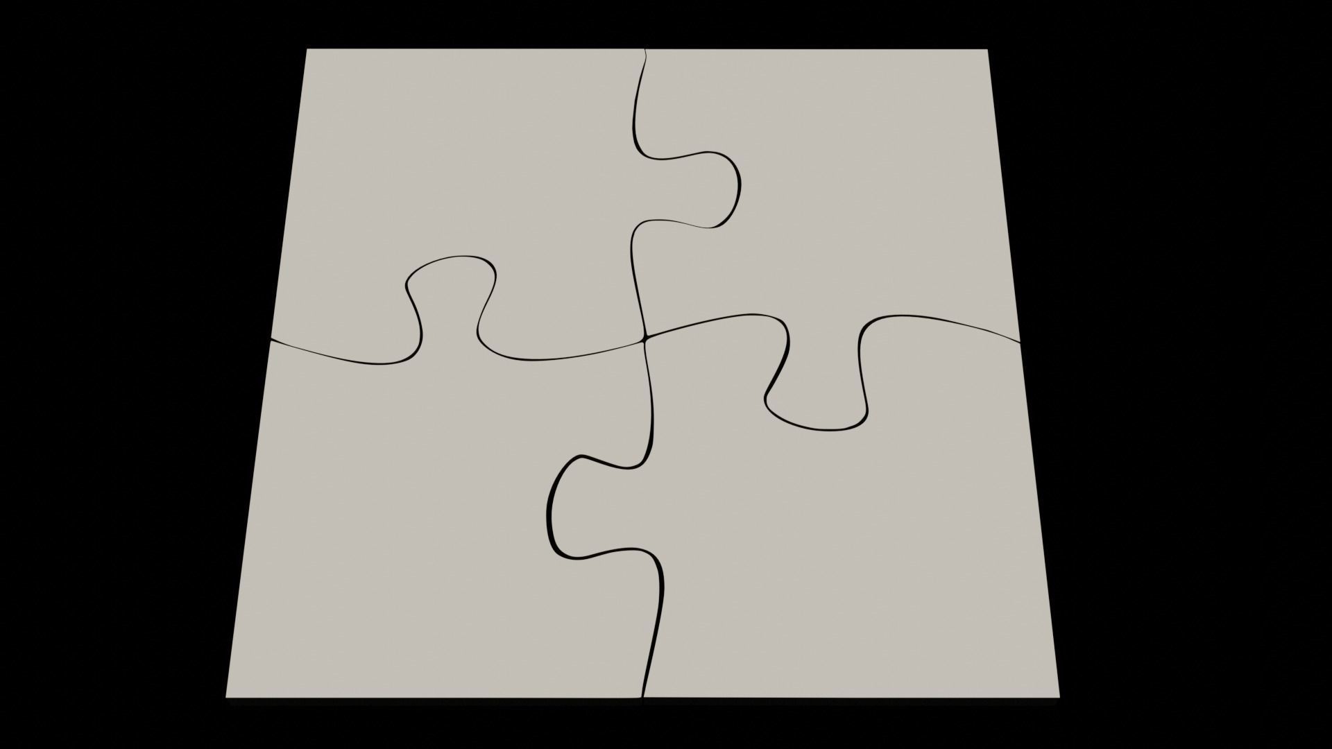 Puzzle Coaster Set 4 Pieces 3D print model_1