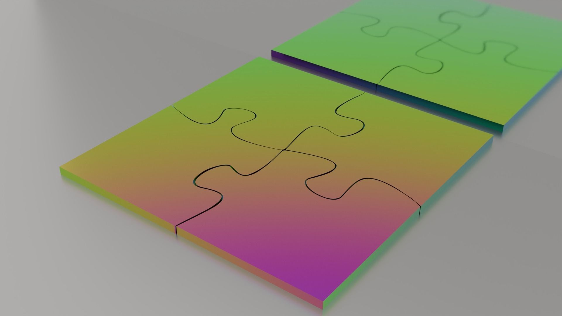 Puzzle Coaster Set 4 Pieces 3D print model_3