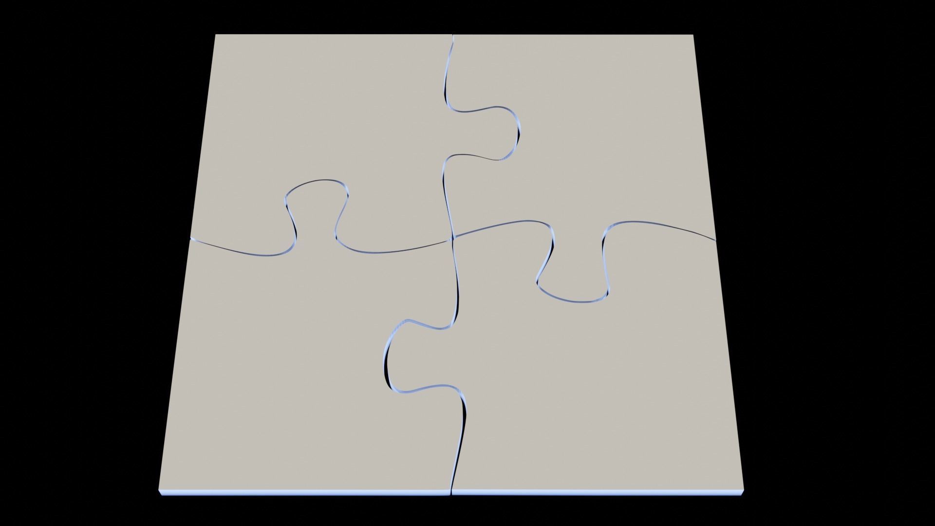 Puzzle Coaster Set 4 Pieces 3D print model_8