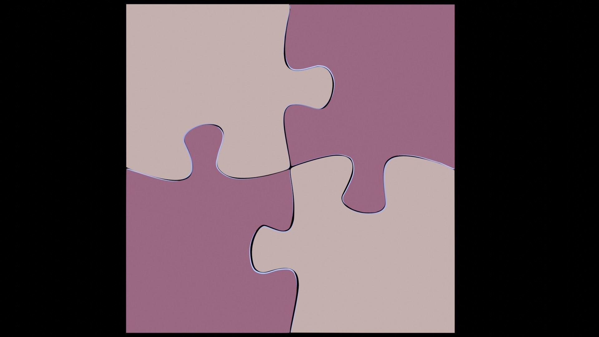 Puzzle Coaster Set 4 Pieces 3D print model_2