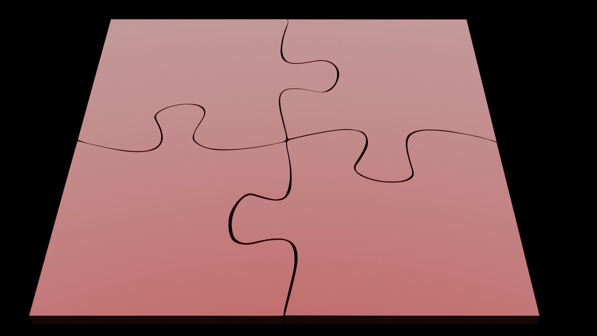 Puzzle Coaster Set 4 Pieces 3D print model_5