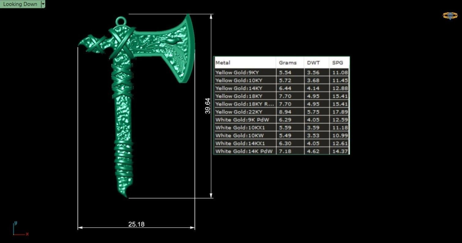 ancient ax 3D print model_7