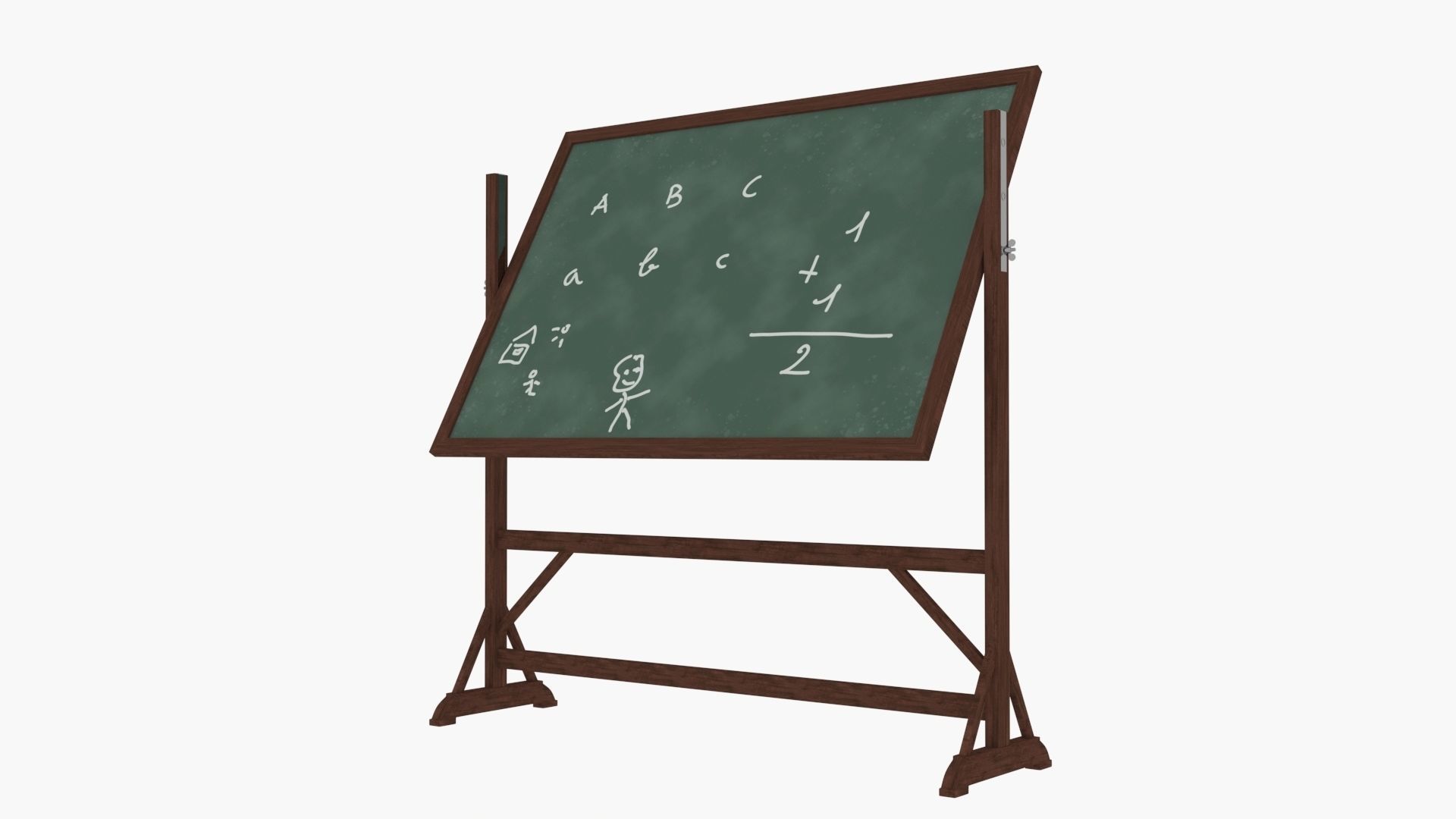 Old wood Blackboard 3D model_10