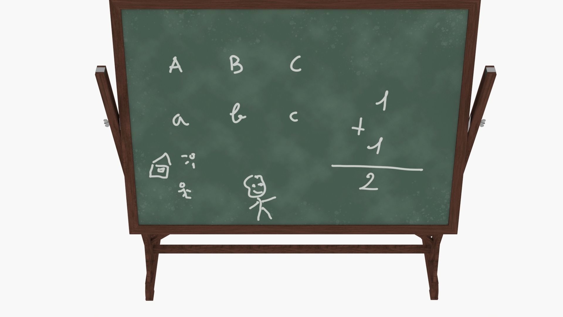 Old wood Blackboard 3D model_8