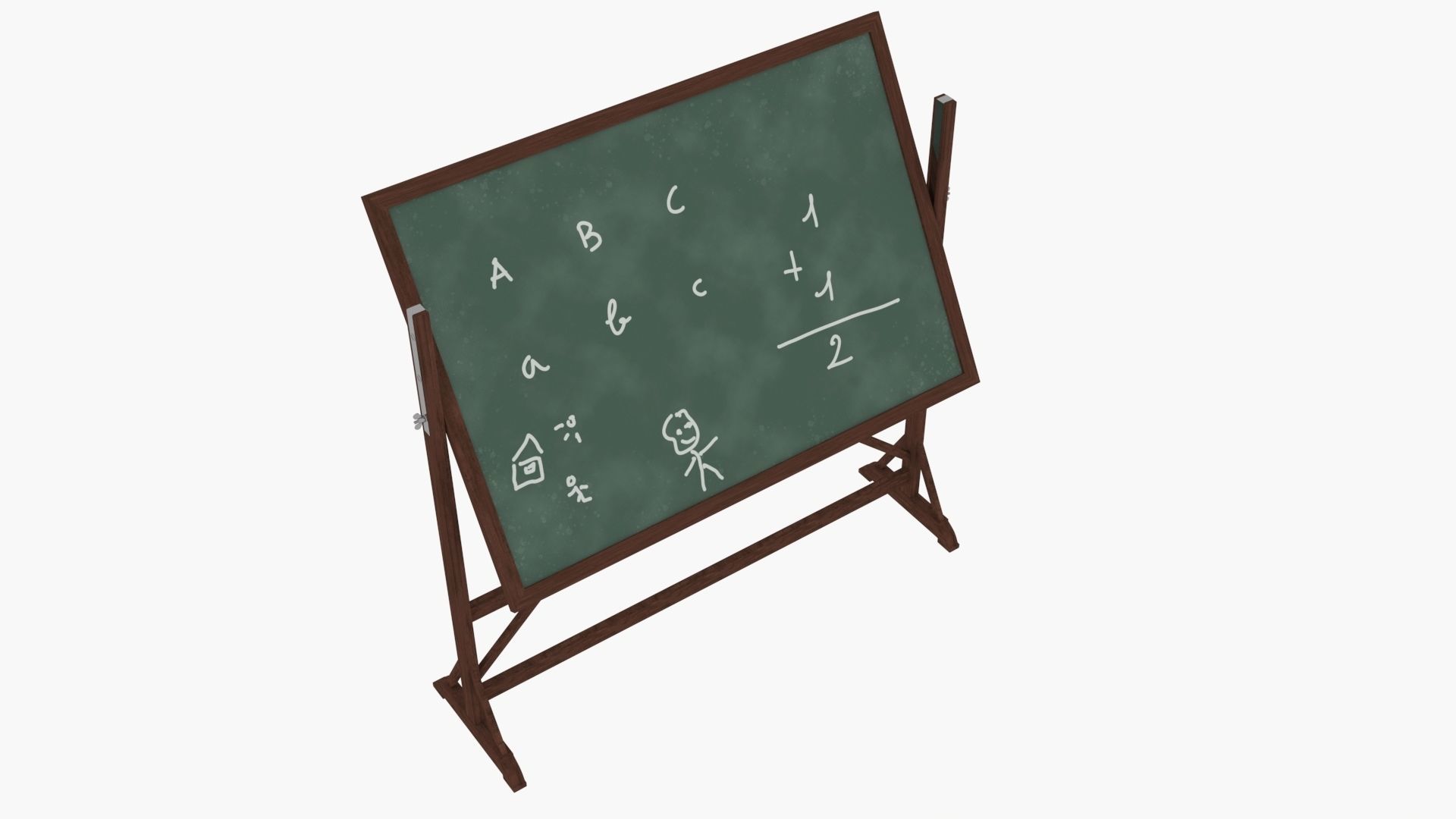 Old wood Blackboard 3D model_12
