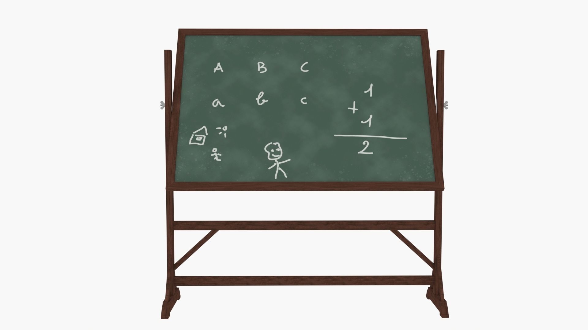 Old wood Blackboard 3D model_9