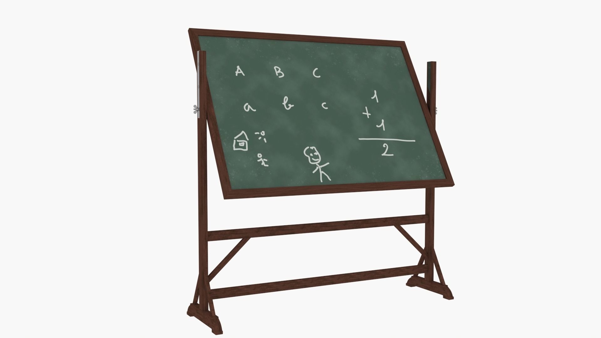 Old wood Blackboard 3D model_11