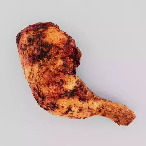 Fried chicken leg - photoscan Low-poly 3D model