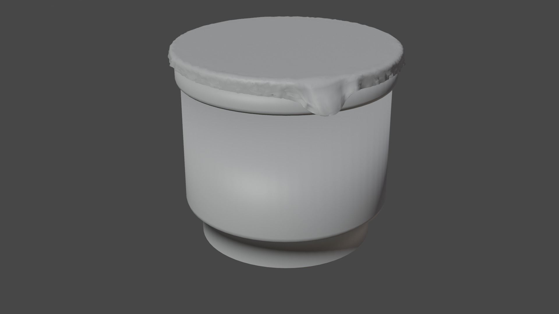 High Quality Yogurt Cup Low-poly 3D model_3