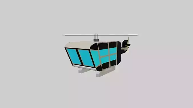 Low Poly Cartoon Helicopter