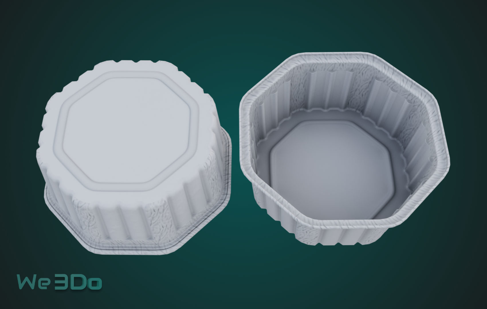Rounded Aluminum Foil Tray Low-poly 3D model_14