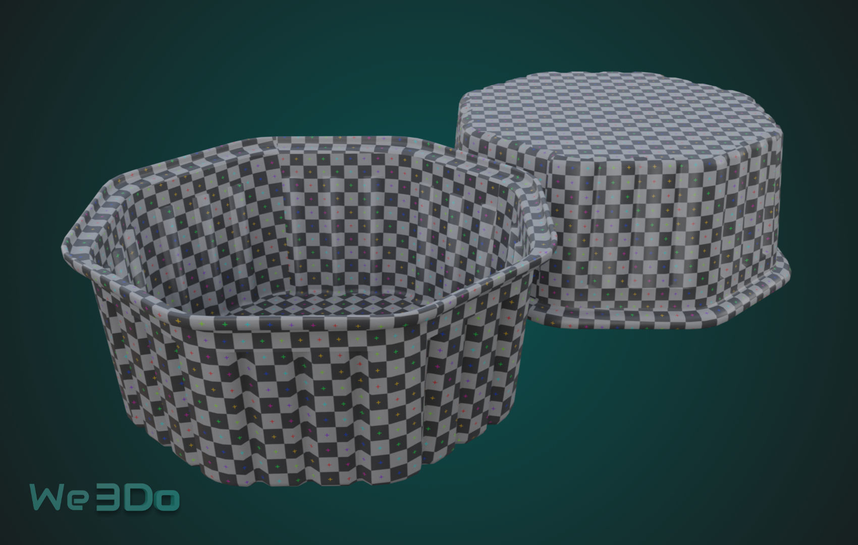 Rounded Aluminum Foil Tray Low-poly 3D model_21