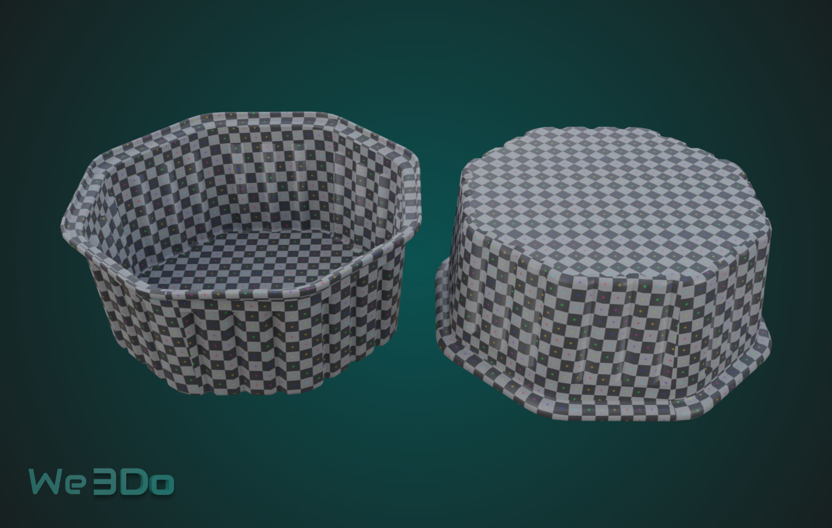 Rounded Aluminum Foil Tray Low-poly 3D model_23